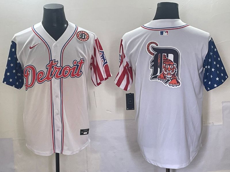 Men 2025 Detroit Tigers Blank White a generation of national flags Joint Name Nike MLB Jersey style 5->detroit tigers->MLB Jersey